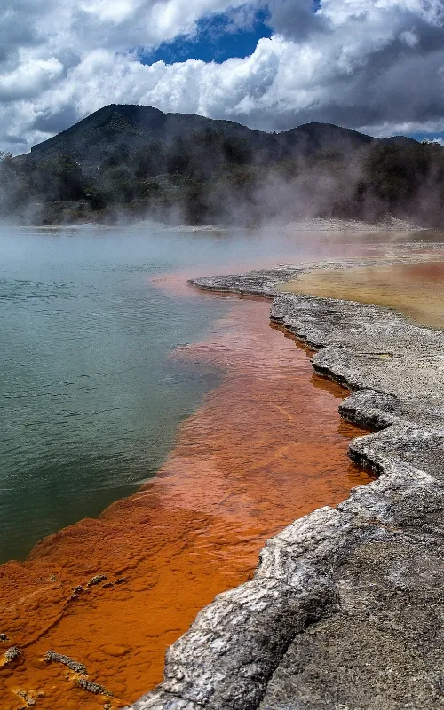 Waiotapu geothermal area at the southern end of the Okataina Volcanic Centre in New Zealand